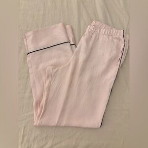 Victoria’s Secret Satin PJ Pants, Light Pink w/ Black Trim and Pockets! (M)